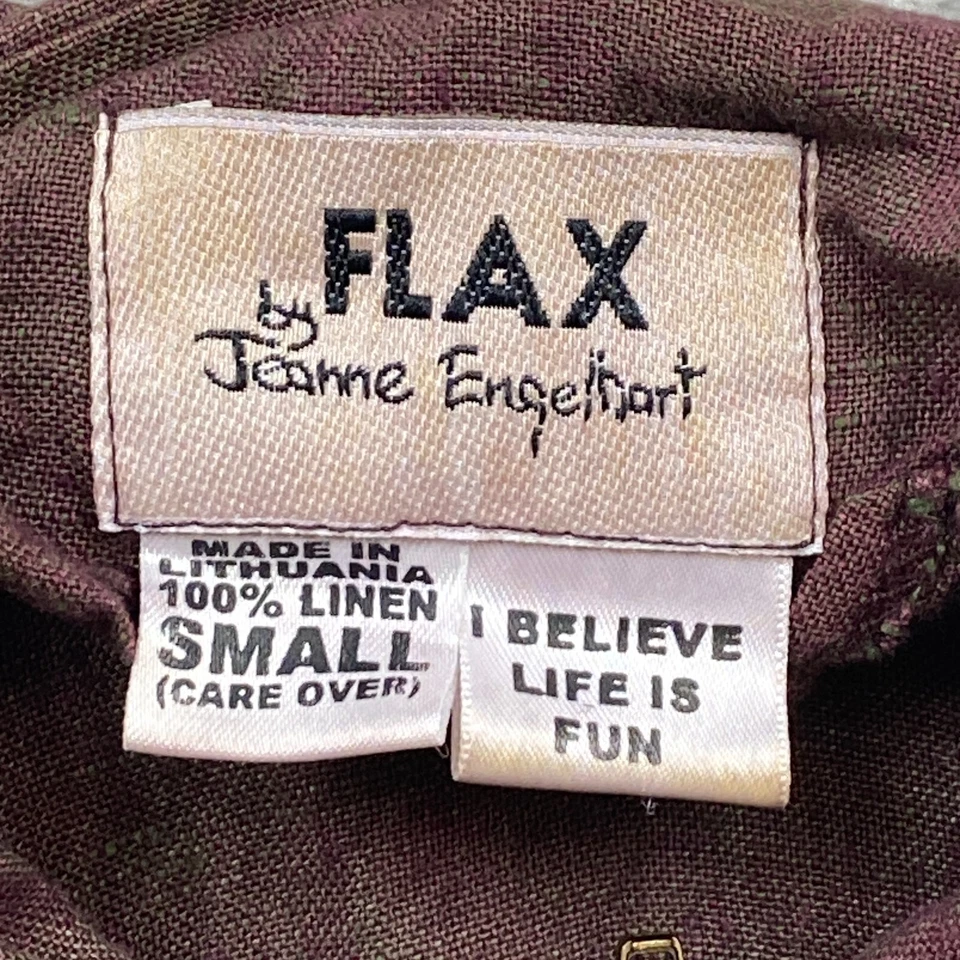 Chaqueta de lino FLAX by Jeanne Engelhart para dama pequeña púrpura roja cremallera completa para mujer Foto 4 de 4