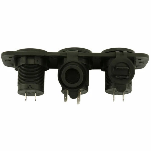 12V Marine Boat Car RV Voltmeter Dual USB Port Power Socket 3 Hole Panel Switch - Image 3 of 4