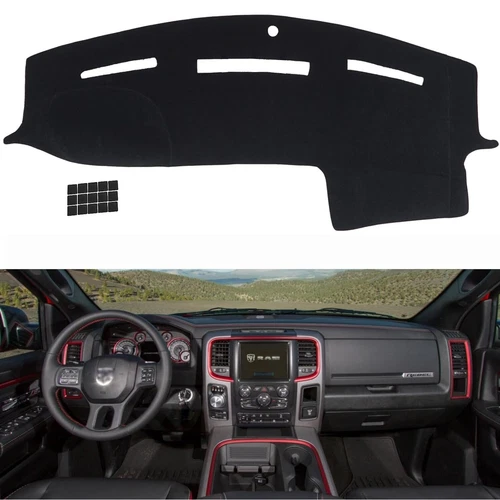 Anti-Slip Fit 2010-2018 Dodge Ram 1500 Cab Dashboard Cover Pad Dash Mat Black