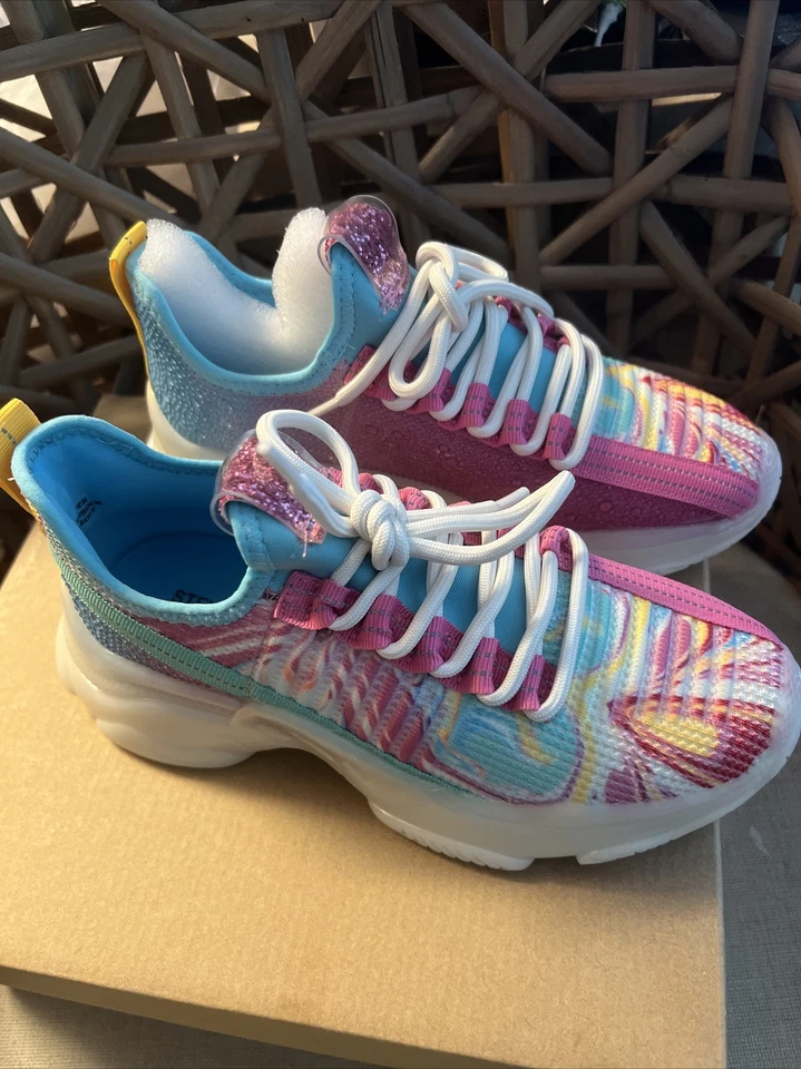 Novo Tênis Steve Madden J Maxima Strass Multi Meninas Malha Moda 3 Novo com etiquetas - Imagem 2 de 4
