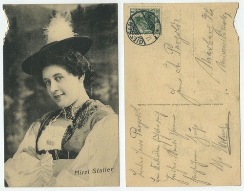 43713 - Mirzl Staller - Sängerin in Tracht - AK, gelaufen Gießen 12.9.1910