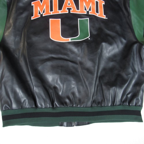 Chaqueta de cuero sintético para hombre de la Universidad de Miami Proedge por Knight Apparel 4XL - Imagen 16 de 23