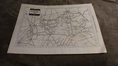 Vintage '47 Kentucky Tennessee Louisiana Zug Eisenbahn Entfernung Karte Kunst