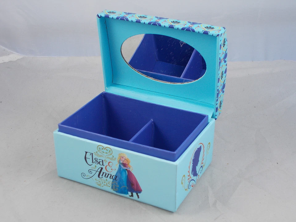 Disney Frozen Anna Plateado Camafeo Collar Cartón Espejo Joyero Foto 4 de 4