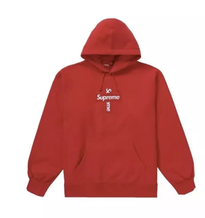 Supreme Cross Box Logo Hoodie Sweatshirt Red Size Medium New