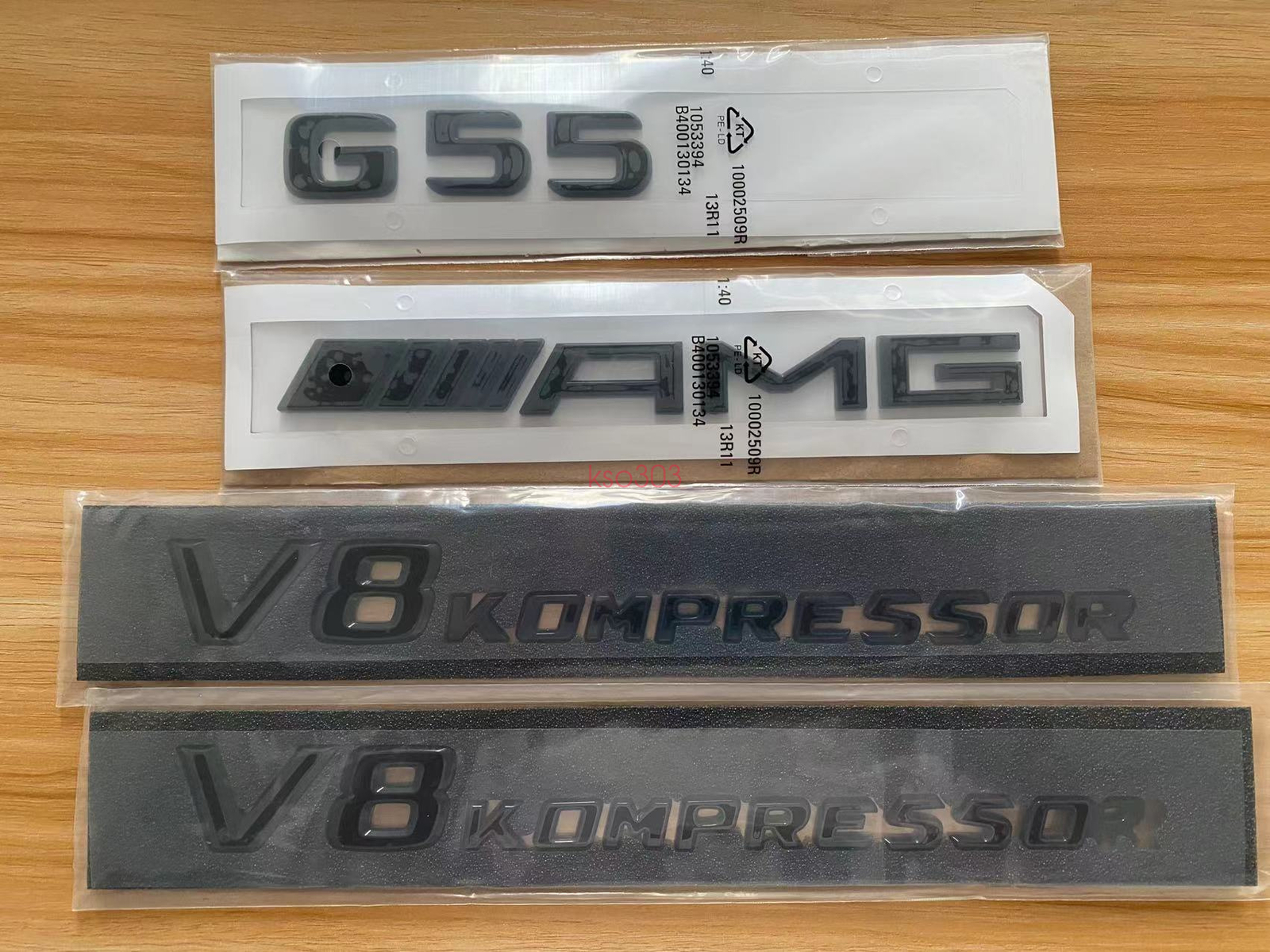 Glossy Back G55 AMG V8 KOMPRESSOR Emblem Badge Sticker Set For Mercedes Benz 463