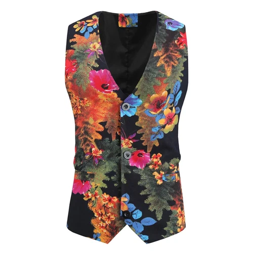 Sleeveless Playing Cards Printed Multi Pattern Fit Tuxedo Suit Vest Men Casual - Bild 8 von 21
