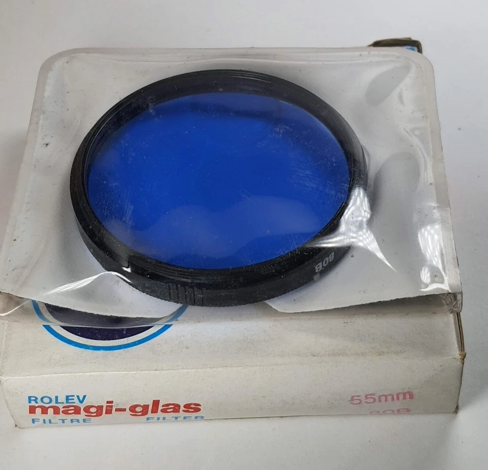55mm Blue 80B 80-B 80 B German Glass Lens Color Conversion Filter 55 mm NOS Role - Image 3 of 4