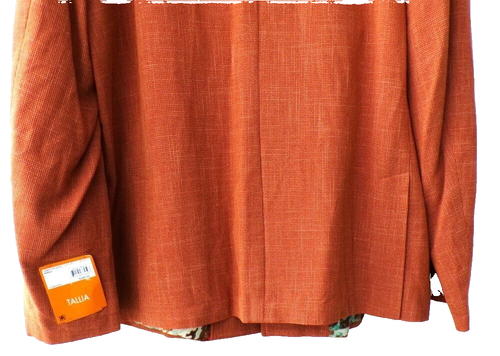 Tallia Men's Slim-Fit Textured Sport Coat Burnt Orange 46R - Picture 12 of 12