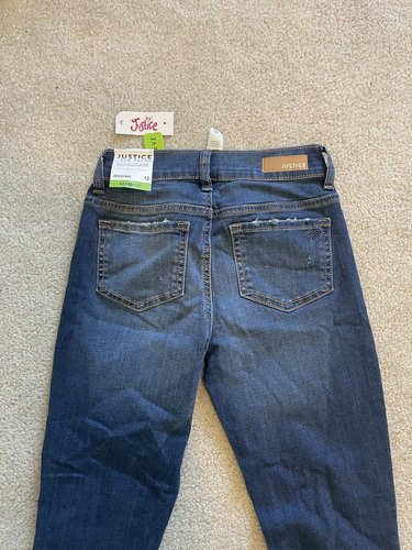 Justice Size 12 Girls Denim Distressed Jeggings, Soft & Stretchy NWT - Picture 2 of 6