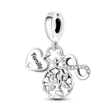 MULA Silver Plated Charm AAA CZ Forever Tree Life Love Dangle For Women Bracelet