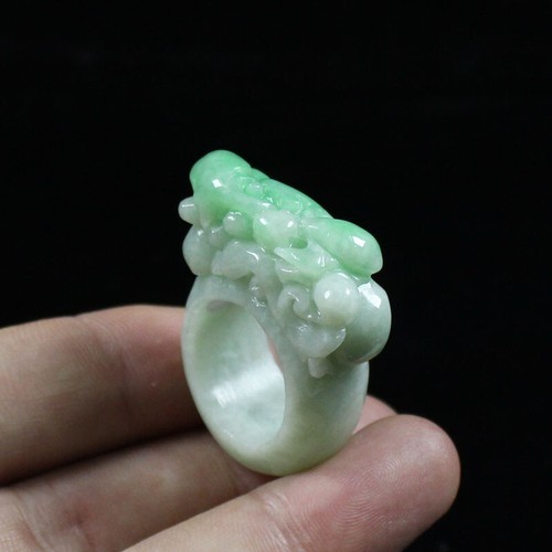 Certified Green Burma 100% Natural A JADE Jadeite Ruyi 如意 USA 8.75 6703 - Picture 2 of 12
