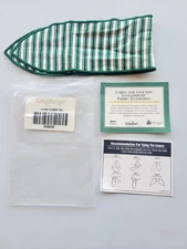 Longaberger Green Ticking Handle Tie New 17.5" X 3.5"