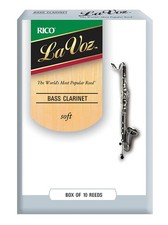 La Voz Bass Clarinet Reeds, Strength Soft, 10-pack