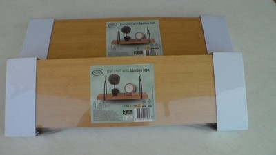 2 St. Wandregale neu Bambus look seitlich Halter Metallbügel, HOME ACCENTS