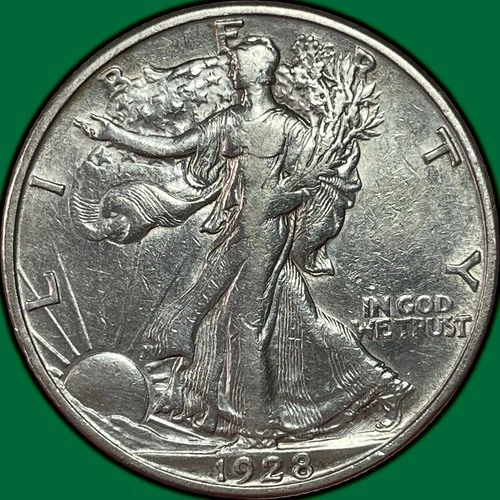 1928-S Walking Liberty Half Dollar Extremely Fine XF+ Coin Lightly Cleaned 36428