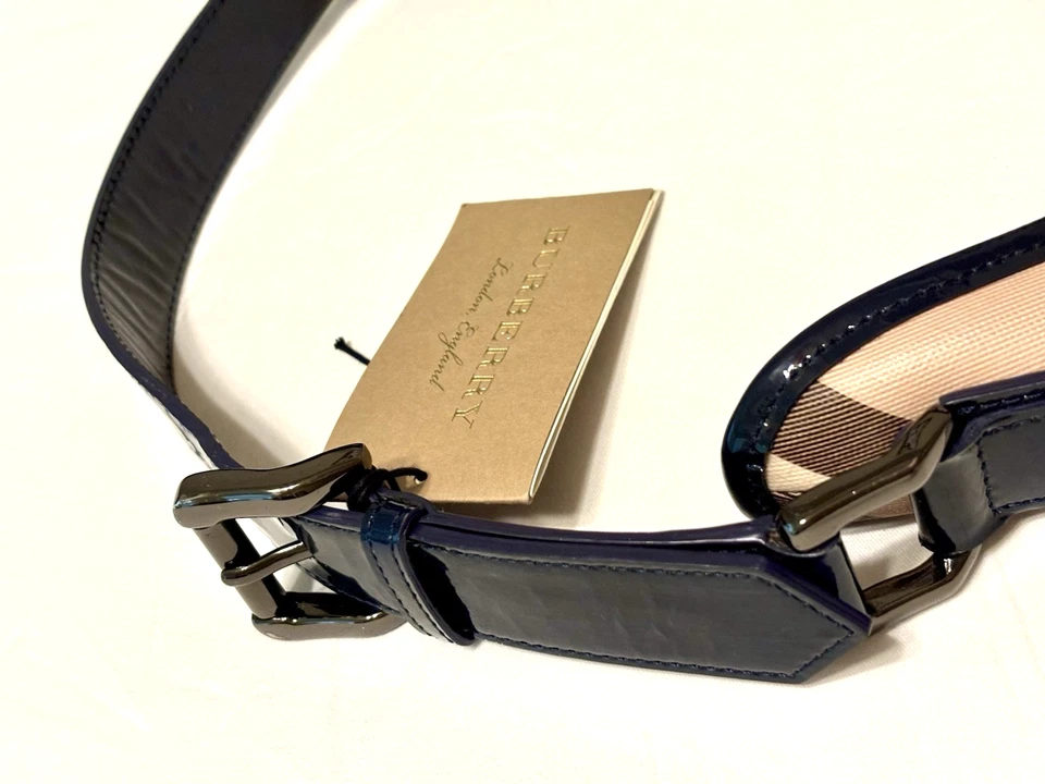 Auténtico bolso hobo Burberry Brook Nova Check beige y azul marino PVC charol Foto 4 de 4