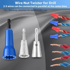 3 Pack Wire Twister Tool for Drill with 1/4" Hex Shank,Electrician Tools Wire
