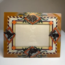 Hand Painted Stained Glass Picture Frame Joan Baker 2006 Designs “Wild America “