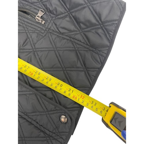 Andrew Marc New York Quilted Puffer Jacket Womens M Black Snap Front Mid Length - Picture 7 of 8