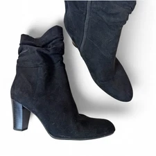 Sam Edelman Black Faux Suede Slouchy Ankle Boots Womens 8 Wanda Fall Booties