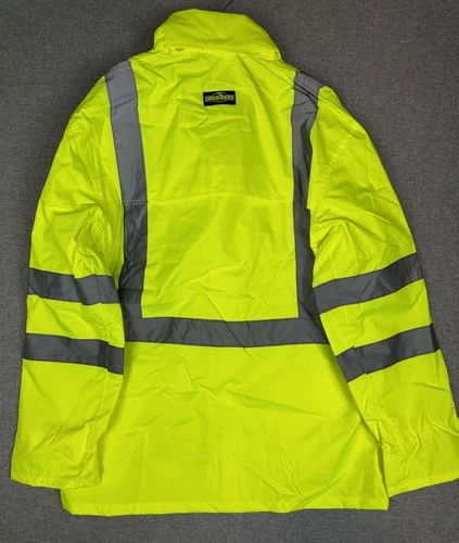 Radians Radwear Jacket Mens Medium Yellow Hi Vis Class 3 Hooded Rain RW10-3S1Y image 2