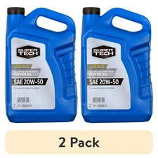 (2 pack) Super Tech All Mileage Synthetic Blend Motor Oil SAE 20W-50, 5 Quarts