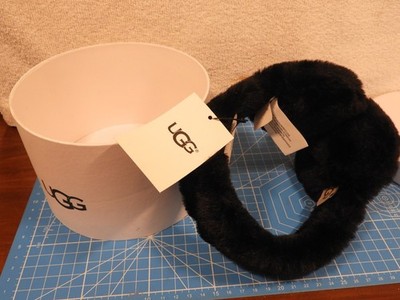 UGG AUSTRALIA BLACK FAUX FUR EARMUFFS ONE SIZE Retail 65.00
