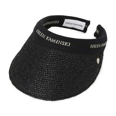 HELEN KAMINSKI Bianca Woman Visor HAT50265 CHARCOAL BLACK LOGO NEW ITEM