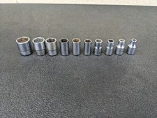 #bg104 SNAP-ON TOOLS 110TMY 10 PIECE 1/4 DRIVE SAE Shallow SOCKET SET 6 POINT