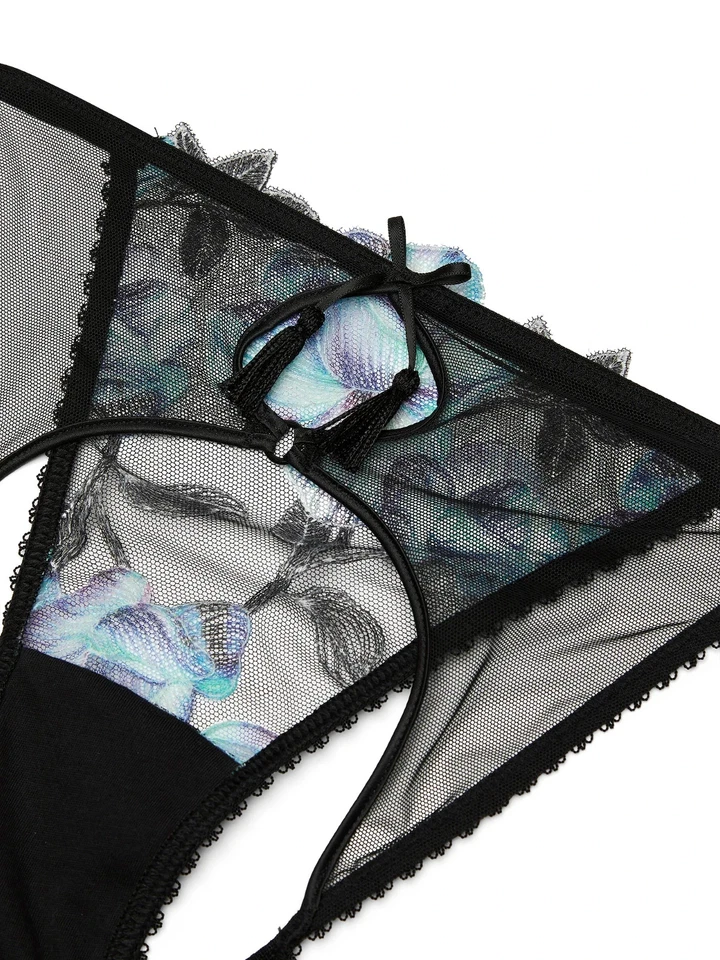 Braguita de bikini Victoria's Secret negra orquídea espalda abierta XS XSmall nueva con etiquetas Foto 2 de 4