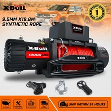 X-BULL Electric Winch 10000lbs Synthetic Rope Towing Trailer Truck Off-Road 4WD
