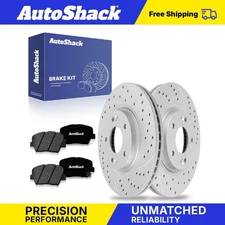 Front Drilled Slotted Brake Rotors Premium Ceramic Pads for Kia Sorento V6