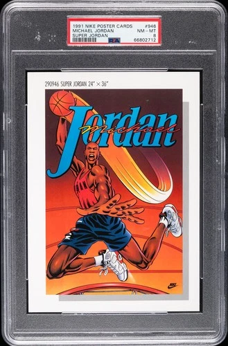 1991 NIKE POSTER CARDS SUPER JORDAN #946 MICHAEL JORDAN PSA 8
