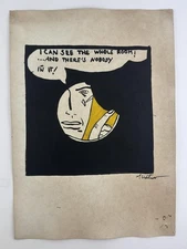 Roy Lichtenstein COA Art Painting Original Drawing Vintage Paper Signed