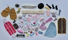 Vintage Barbie Clone Accessories LOT Blk Label Fur Shawl, Jewelry, Shoes