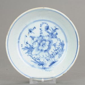Antique Chinese Porcelain Tianqi / Chongzhen 16/17th c Ming Peony Plate China