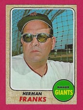 1968 Topps Herman Franks # 267 San Francisco Giants - crease