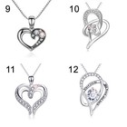 Halskette Herz Anhänger 925 Silber Zirkonia Liebe Herzkette Damen Frauen Gravur