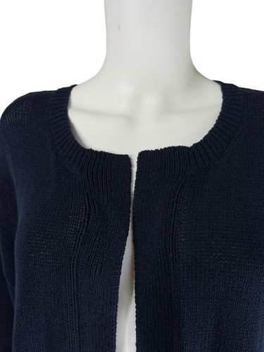 James Perse Standard Cardigan Sweater Open Front Knit Navy Blue Cotton Sz 4 XL - Picture 10 of 16