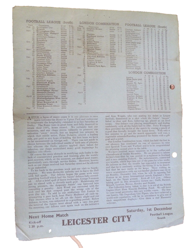 1945 West Ham United v Derby County - 24th November - Picture 2 of 2