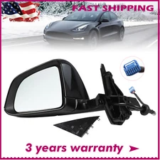 Black Left Driver Side View Mirror For 2020 2021-2023 Tesla ModelY Model Y
