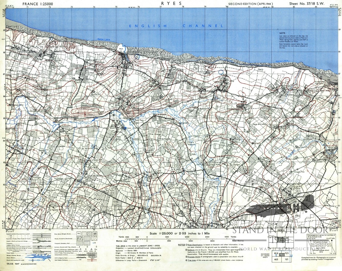 WW2 Normandy map D-Day map 5, 6, 7 Omaha Beach | eBay