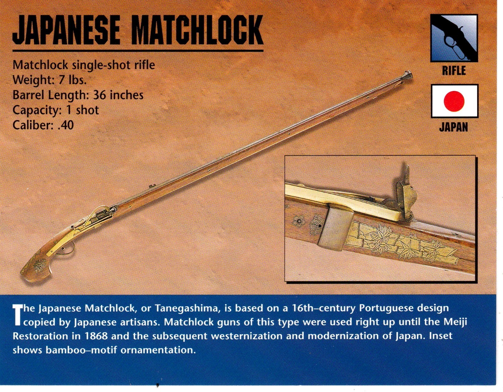 Japanese Matchlock Rifle Classic Firearms Photo Card u