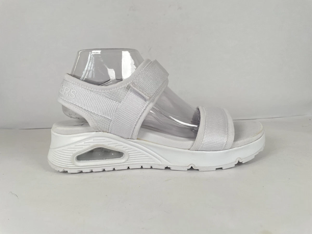 Skechers Cali Uno New Sesh 119185 White Sandals Womens Size 10 Strappy Shoes