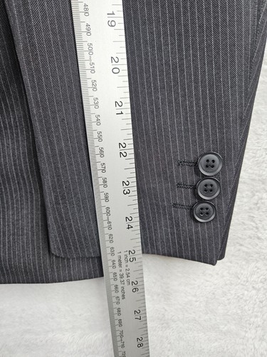 NEXT Mens Dark Grey Pinstripe Three Piece Suit Jacket Size 36R Trousers 32R - Picture 8 of 21