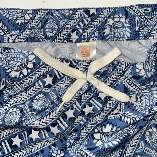 Billabong Swim Blue & White Board Shorts, Size Large, Paisley Star Print, Beach - Picture 2 of 9