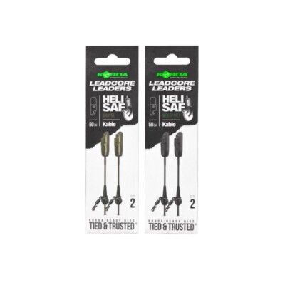Korda Kable Heli Safe Leadcore Leaders 2 x 50cm - Weed / Silt