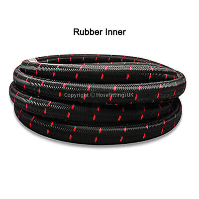 AN10/10AN/-10 Black nylon outer braided nitrile-rubber fuel/oil hose 1 metre