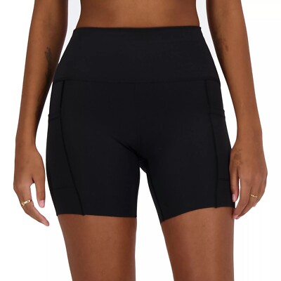 New Balance Women Unity of Sport Sleek Pocket High Rise 6'' Shorts Black Size XS